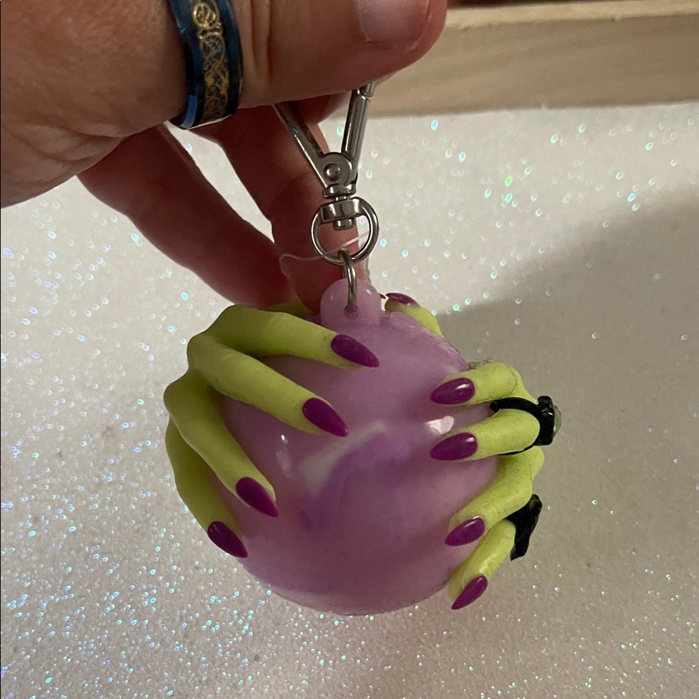 Bath & Body Works Purple and Green Hand Sanitizer Holder